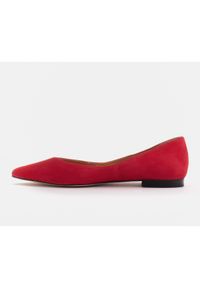 Marco Shoes Baleriny damskie z niskimi bokami czerwone. Kolor: czerwony