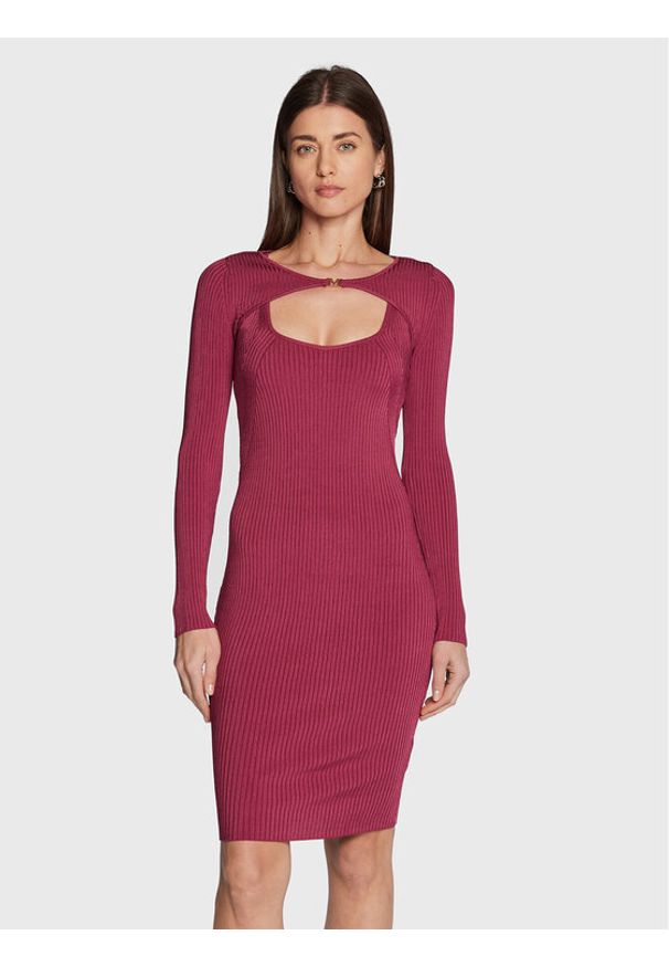 Marciano Guess Komplet sukienka dzianinowa i sweter 3RGK05 5662Z Różowy Slim Fit. Kolor: różowy. Materiał: bawełna