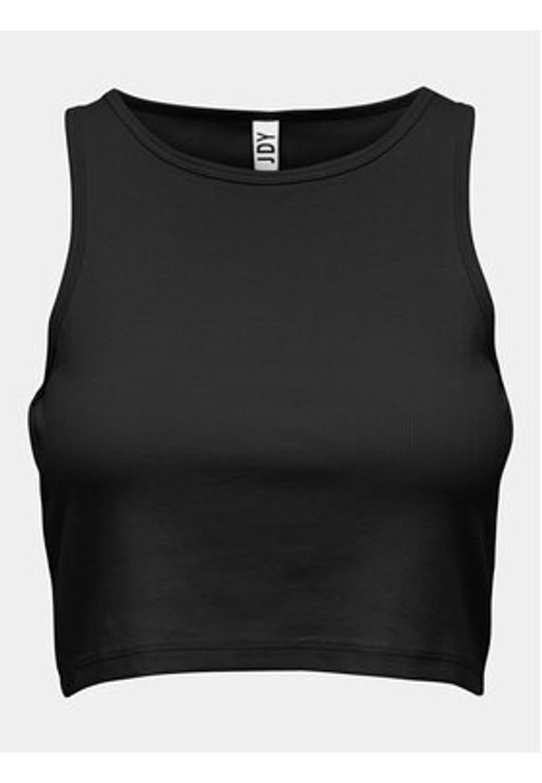 JDY Top Sofia 15275093 Czarny Cropped Fit. Kolor: czarny. Materiał: bawełna