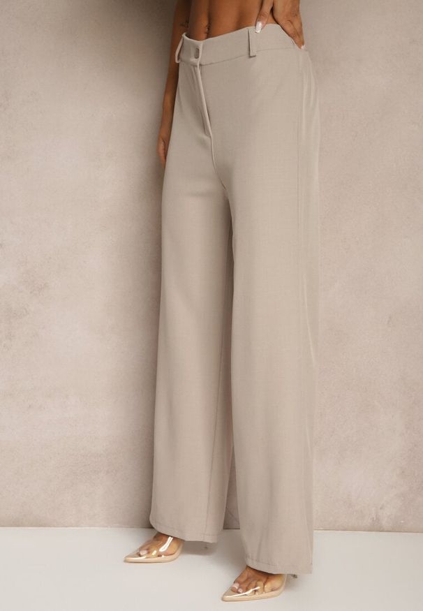 Renee - Szary Komplet w Garniturowym Stylu Kamizelka i Spodnie Filavelle. Kolor: szary