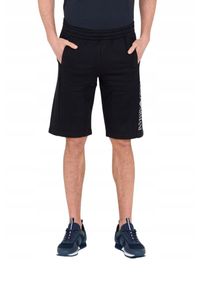 EA7 Emporio Armani - EA7 Czarne męskie szorty dresowe, Rozmiar L. Kolor: czarny. Materiał: bawełna, dresówka. Długość: krótkie #5