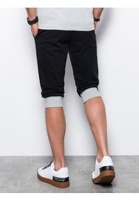 Ombre Clothing - Spodenki męskie dresowe za kolano - czarno-szare V1 P29 - XXL. Kolor: szary. Materiał: dresówka #4
