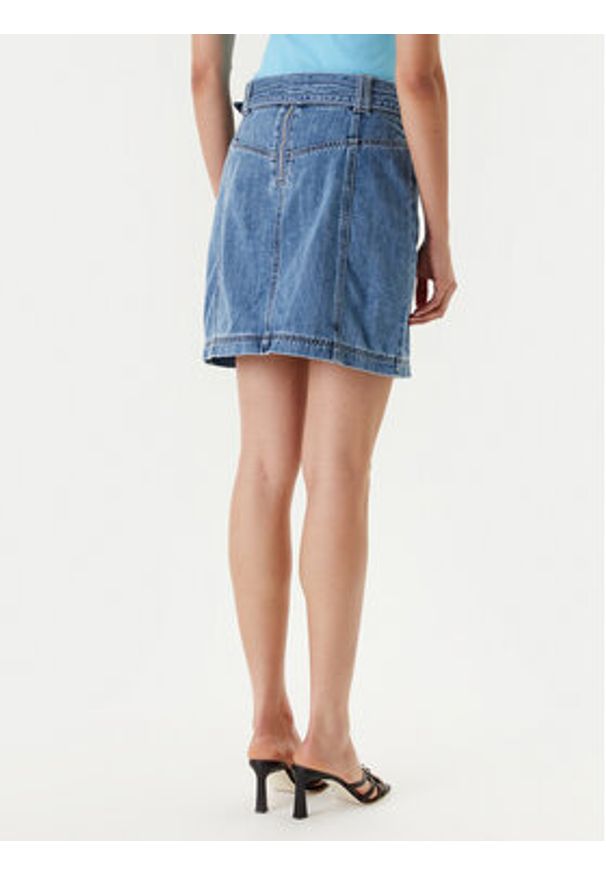 Morgan Spódnica jeansowa 251-JOLAM Niebieski Regular Fit. Kolor: niebieski. Materiał: bawełna