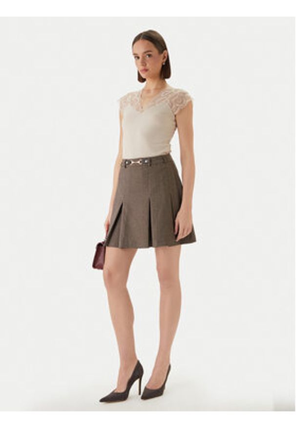 Morgan Bluzka 251-DELI Beżowy Slim Fit. Kolor: beżowy. Materiał: syntetyk