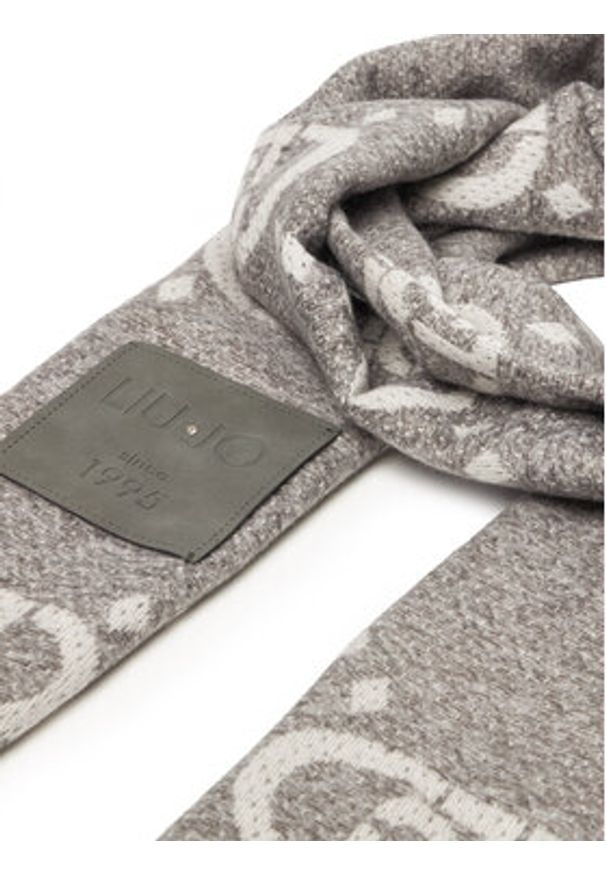 Liu Jo Szalik Stola Maxi Oval 2022F5038 T0300 Szary. Kolor: szary. Materiał: poliester