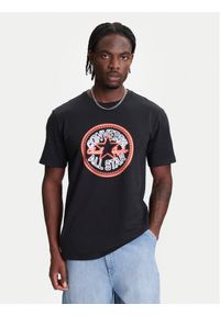 Converse T-Shirt Neon Sign All Star Patch 10027722-A01 Czarny Regular Fit. Kolor: czarny. Materiał: bawełna