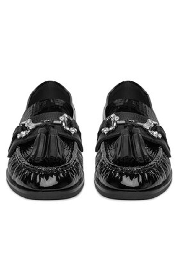 Eva Minge Loafersy PETUNIA-V1792-335-1 Czarny. Kolor: czarny. Materiał: skóra, lakier