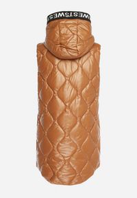 Born2be - Brązowa Pikowana Kamizelka z Kapturem o Dłuższym Fasonie Silvra. Typ kołnierza: kaptur. Kolor: brązowy. Długość: długie #3