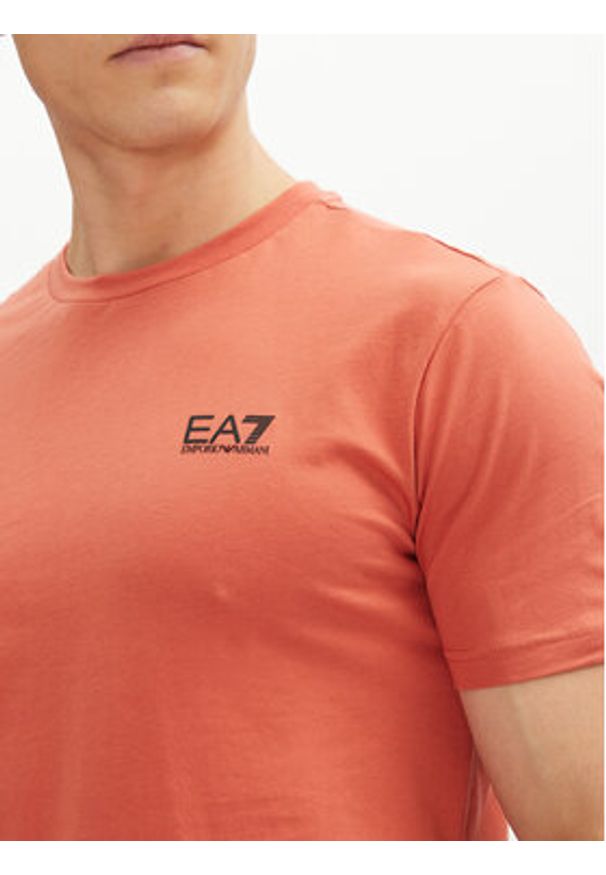 EA7 Emporio Armani T-Shirt 8NPT25 PJVPZ U3010 Pomarańczowy Regular Fit. Kolor: pomarańczowy. Materiał: bawełna