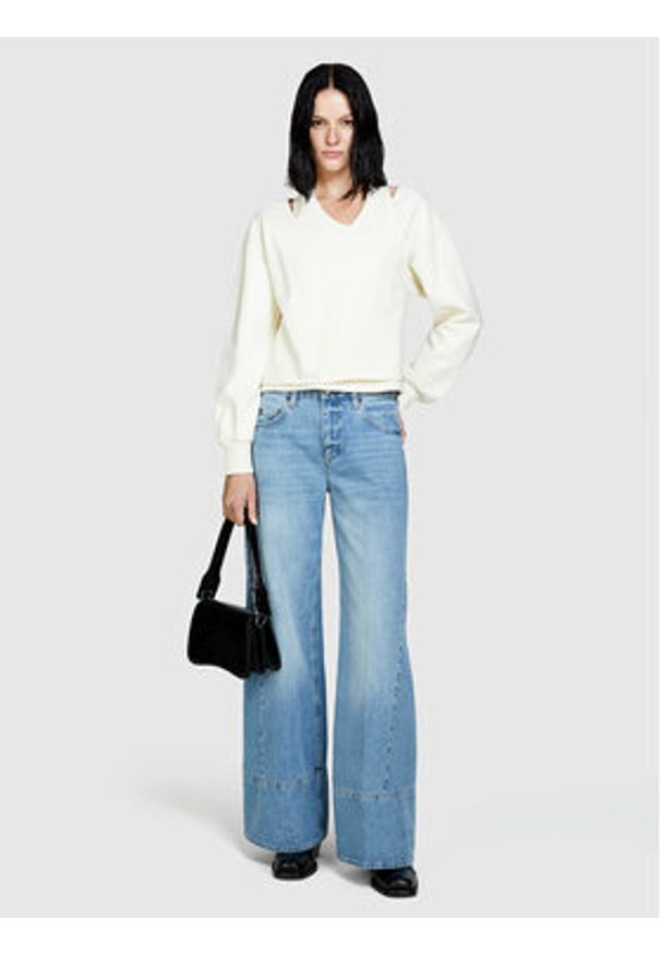 Sisley Bluza 3FPPL104P Écru Regular Fit. Materiał: bawełna