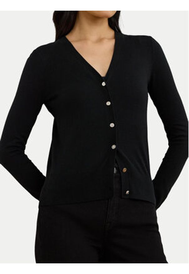 Lauren Ralph Lauren - LAUREN RALPH LAUREN Kardigan 200808207001 Czarny Slim Fit. Kolor: czarny. Materiał: bawełna