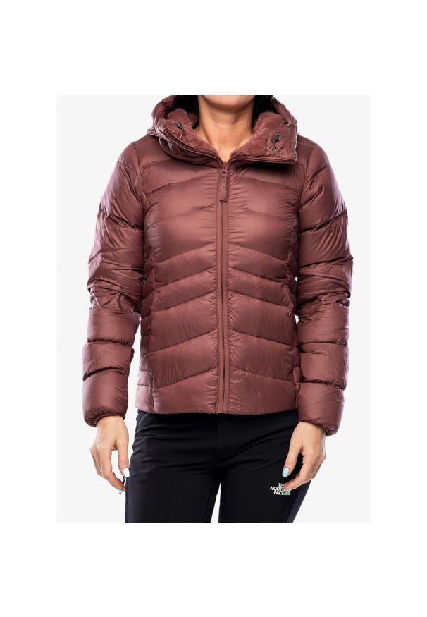 columbia - Kurtka puchowa damska Columbia Autumn Park Down Hooded Jacket. Kolor: czerwony. Materiał: puch. Sport: turystyka piesza