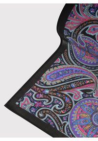 Pako Lorente - PAKO LORENTE – Czarna poszetka w paisley. Kolor: czarny. Materiał: jedwab. Wzór: paisley #3