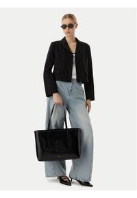 Calvin Klein Torebka Foil Logo Glossy LV04F3537G Czarny. Kolor: czarny. Materiał: skórzane #1