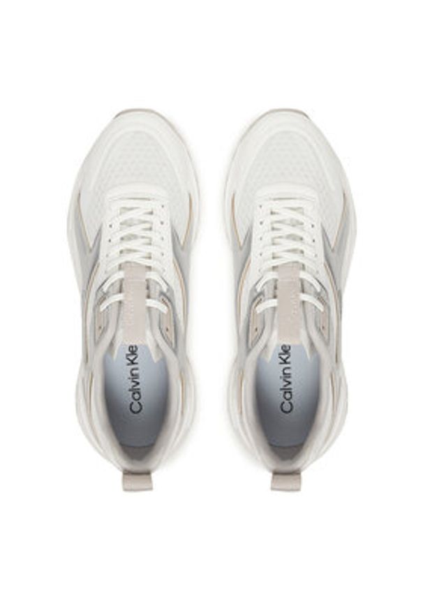 Calvin Klein Sneakersy Hike Run Ckstripe Mesh Met HW0HW03140 Biały. Kolor: biały. Materiał: skóra. Sport: bieganie