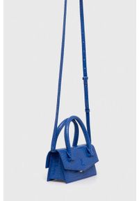 Patrizia Pepe torebka skórzana kolor niebieski. Kolor: niebieski. Materiał: skórzane #5
