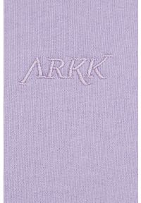 ARKK Copenhagen - Arkk Copenhagen bluza kolor fioletowy z kapturem gładka. Typ kołnierza: kaptur. Kolor: fioletowy. Materiał: bawełna, dzianina. Wzór: gładki