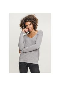 Urban Classics - Bluza damska duże rozmiary Urban Classic back lace up. Kolor: szary #1