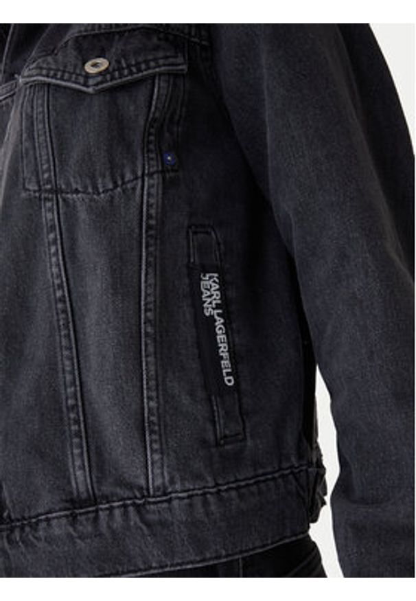 Karl Lagerfeld Jeans Kurtka jeansowa A3W14063 Szary Regular Fit. Kolor: szary. Materiał: bawełna
