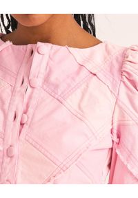 LOVE SHACK FANCY - Różowa bawełniana kurtka Eleora. Kolor: różowy, wielokolorowy, fioletowy. Materiał: bawełna. Długość rękawa: długi rękaw. Długość: długie #2