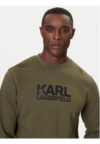 Karl Lagerfeld - KARL LAGERFELD Bluza 705091 554917 Zielony Regular Fit. Typ kołnierza: dekolt w karo. Kolor: zielony. Materiał: bawełna #4