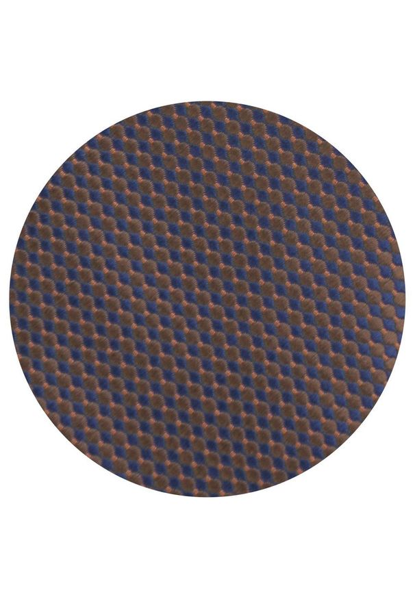 Krawat Męski - Angelo di Monti - Mikrowzór, Brąz z Granatem. Kolor: niebieski, brązowy, wielokolorowy, beżowy. Materiał: tkanina. Styl: wizytowy, elegancki