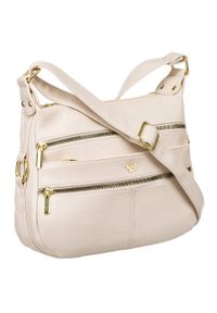 ROVICKY - Listonoszka beżowa Rovicky R-KP-12-A19. Kolor: beżowy. Wzór: aplikacja. Materiał: skórzane #1