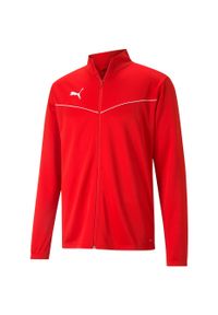 Bluza męska Puma teamRISE Training Poly Jacket czerwona. Kolor: czerwony, biały, wielokolorowy. Sport: piłka nożna