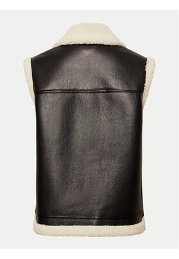 Pieces Bezrękawnik Janelle 17152466 Czarny Regular Fit. Kolor: czarny. Materiał: skóra. Długość rękawa: bez rękawów