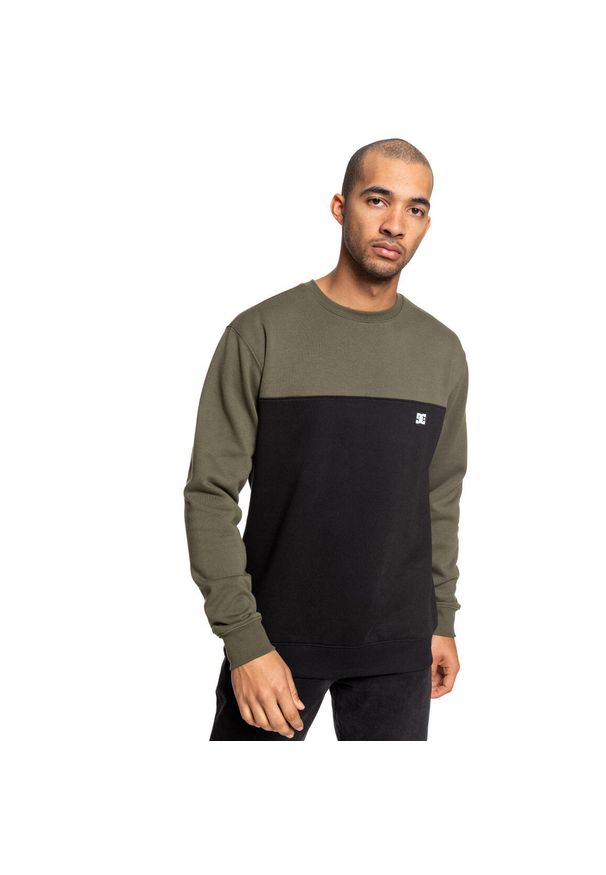 DC Shoes - Bluza Dc Shoes Rebel Crew Block 3 Green/black, Mężczyźni. Kolor: zielony. Materiał: bawełna, materiał