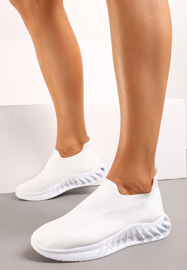 Born2be - Białe Buty Sportowe Riliwa. Kolor: biały. Materiał: materiał. Szerokość cholewki: normalna