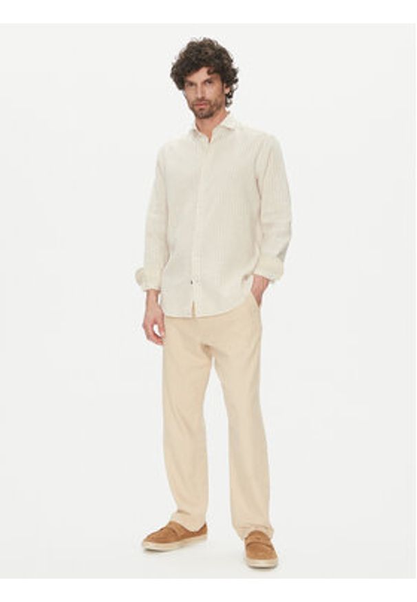 Hechter Paris Koszula 60357 151606 Beżowy Regular Fit. Kolor: beżowy
