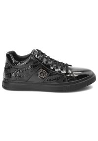 Czarne Sneakersy John Doubare Modne Obuwie Męskie. Okazja: na co dzień. Kolor: czarny. Materiał: skóra, guma #5