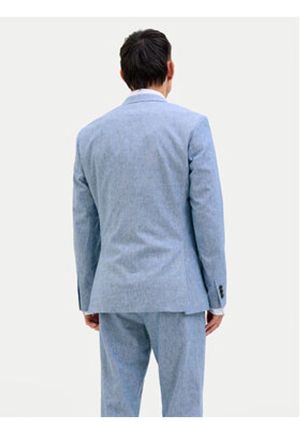 Jack & Jones - Jack&Jones Marynarka Riviera 12228721 Niebieski Slim Fit. Kolor: niebieski. Materiał: bawełna