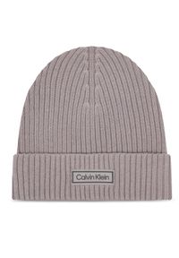 Calvin Klein Czapka Patch Chunky LV04D8053G Szary. Kolor: szary. Materiał: materiał, bawełna