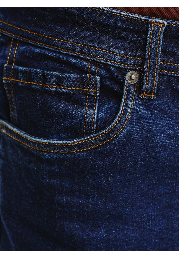 Pako Lorente - PAKO LORENTE - Granatowe spodnie męskie jeans. Okazja: na co dzień. Kolor: niebieski. Materiał: jeans. Styl: klasyczny, casual