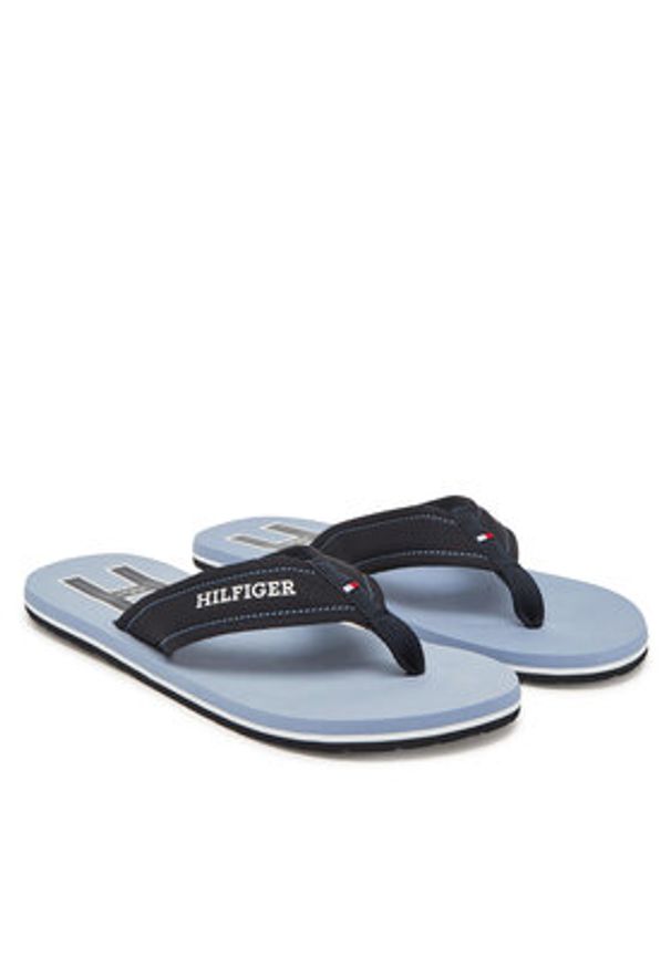 TOMMY HILFIGER - Tommy Hilfiger Japonki Hilfiger H Padded Beach Sandal FM0FM05536 Granatowy. Kolor: niebieski. Materiał: materiał