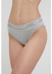 Calvin Klein Underwear Figi kolor szary z bawełny. Kolor: szary. Materiał: bawełna. Wzór: gładki
