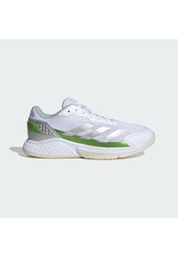 Adidas - Buty Courtquick Padel. Kolor: szary, biały, wielokolorowy, żółty. Materiał: materiał. Sport: turystyka piesza
