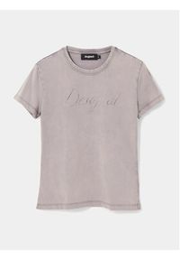 Desigual T-Shirt 23WWTKBB Szary Slim Fit. Kolor: szary. Materiał: bawełna #3