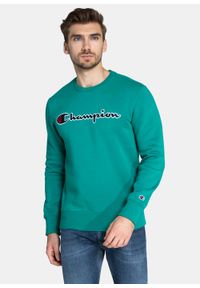Bluza męska Champion Organic Cotton Blend Script Logo (216471-GS091). Kolor: zielony. Materiał: materiał. Styl: elegancki, sportowy