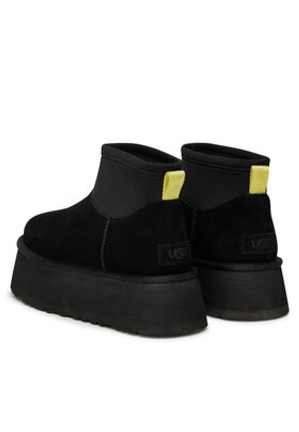 Ugg Śniegowce W Classic Mini Dipper 1168170 Czarny. Kolor: czarny. Materiał: zamsz, skóra