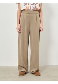 Sinsay - Spodnie wide leg - brązowy. Kolor: brązowy #1