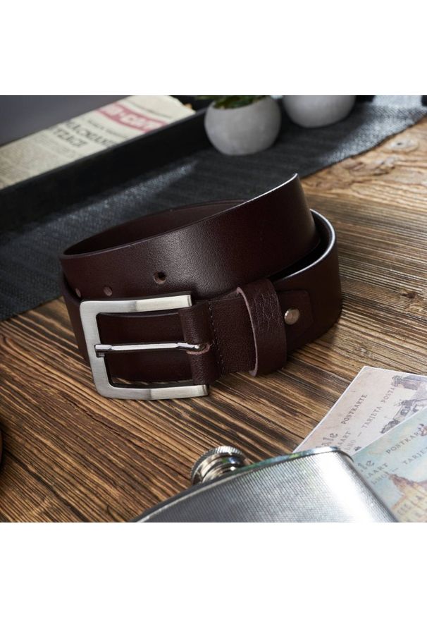 Pasek skórzany 120 CM PAOLO PERUZZI 02Z02120 brązowy. Kolor: brązowy. Materiał: skóra. Styl: casual, vintage, klasyczny