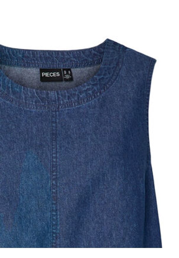 Pieces Top Tenim 17157936 Granatowy Regular Fit. Kolor: niebieski. Materiał: bawełna