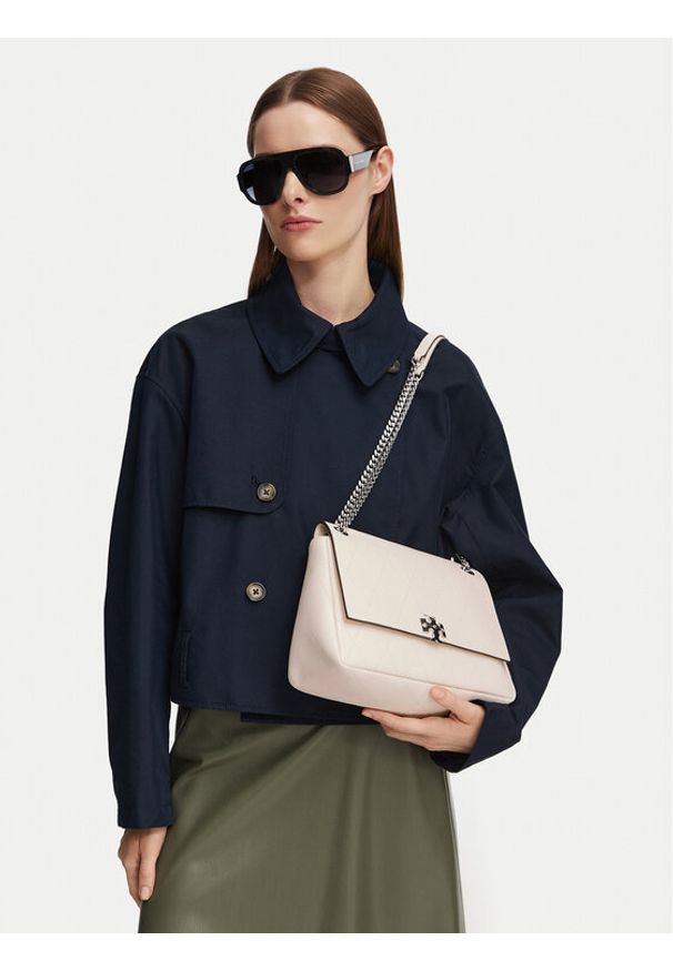 Tory Burch Torebka Charlie Quilted Shoulder Bag 185828 Beżowy. Kolor: beżowy. Materiał: skórzane