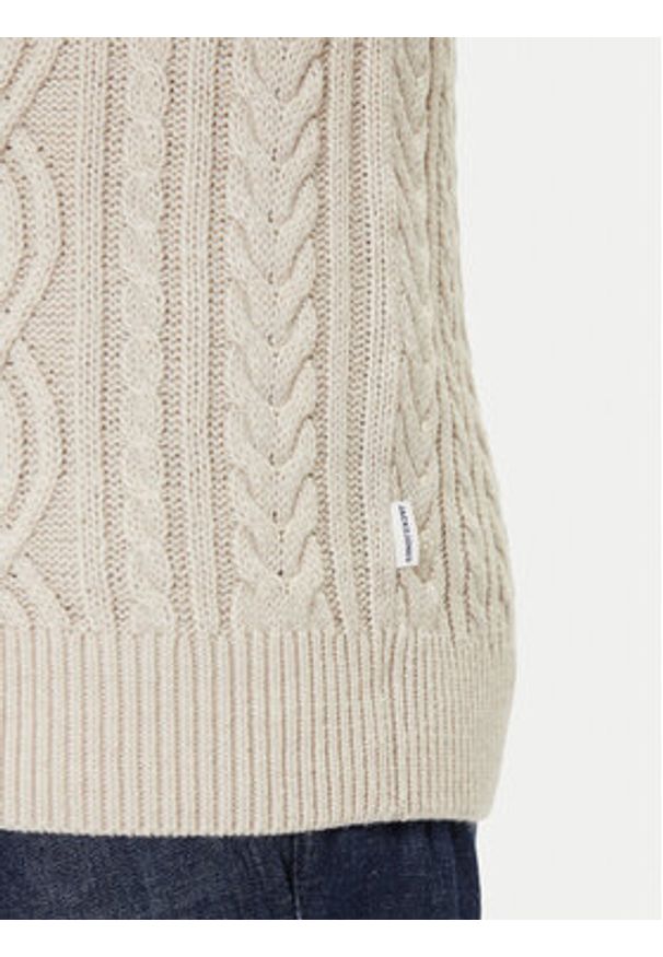 Jack & Jones Sweter Blusean 12283486 Beżowy Regular Fit. Kolor: beżowy. Materiał: syntetyk