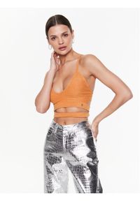 Guess Top Sibyl W3GZ03 Z3740 Pomarańczowy Regular Fit. Kolor: pomarańczowy. Materiał: syntetyk