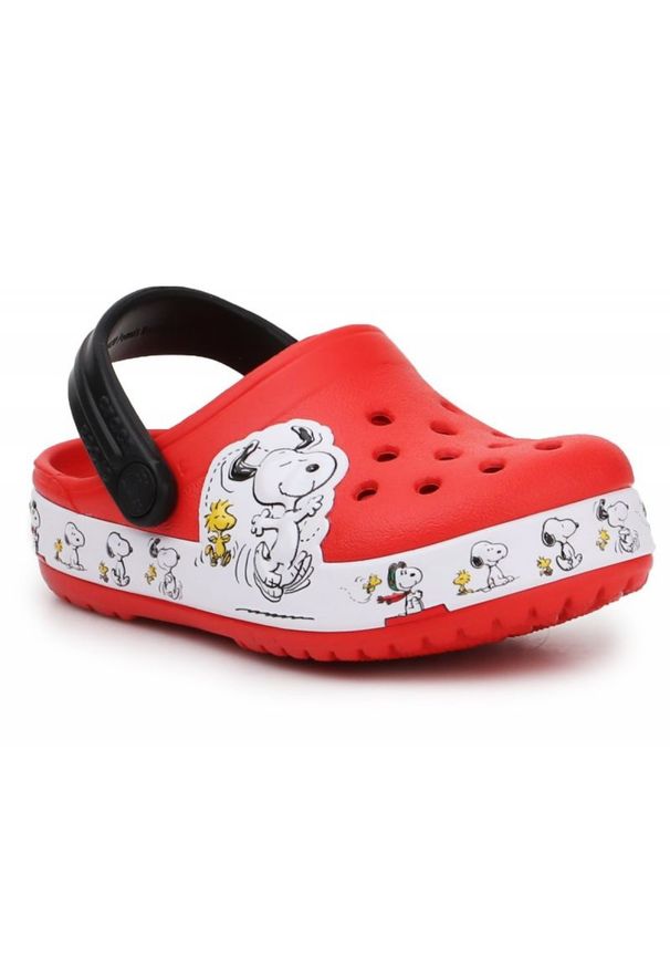 Klapki Crocs flame W 206176-8C1 czerwone. Kolor: czerwony. Materiał: syntetyk, materiał. Wzór: motyw z bajki
