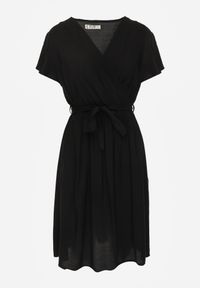 Renee - Czarna Rozkloszowana Sukienka Midi z Wiązanym Paskiem Elemia. Kolor: czarny. Materiał: wiskoza, materiał, tkanina. Długość: midi #5